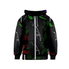 Nature Night Foliage Mountains Kids  Zipper Hoodie by Amaryn4rt