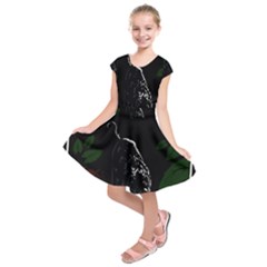 Nature Night Foliage Mountains Kids  Short Sleeve Dress by Amaryn4rt