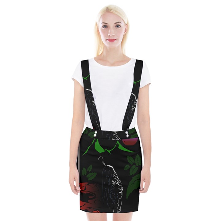 Nature Night Foliage Mountains Braces Suspender Skirt