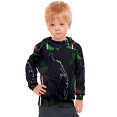 Nature Night Foliage Mountains Kids  Hooded Pullover by Amaryn4rt