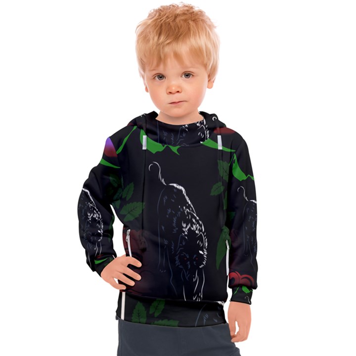 Nature Night Foliage Mountains Kids  Hooded Pullover