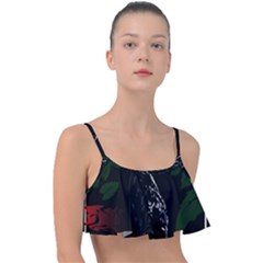 Nature Night Foliage Mountains Frill Bikini Top by Amaryn4rt