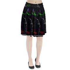 Nature Night Foliage Mountains Pleated Skirt by Amaryn4rt