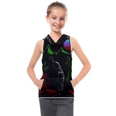 Nature Night Foliage Mountains Kids  Sleeveless Hoodie by Amaryn4rt