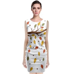 Autumn Isolated Blade Branch Classic Sleeveless Midi Dress by Amaryn4rt