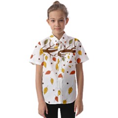 Autumn Isolated Blade Branch Kids  Short Sleeve Shirt by Amaryn4rt