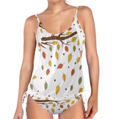 Autumn Isolated Blade Branch Tankini Set by Amaryn4rt