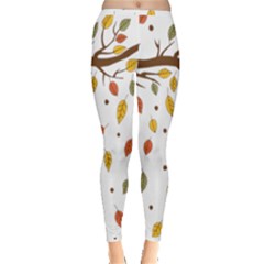 Autumn Isolated Blade Branch Inside Out Leggings by Amaryn4rt