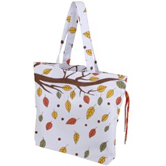 Autumn Isolated Blade Branch Drawstring Tote Bag by Amaryn4rt