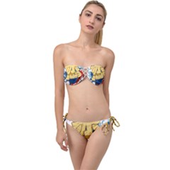 Wave Fish Koi Splash Character Twist Bandeau Bikini Set by Amaryn4rt