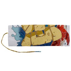 Wave Fish Koi Splash Character Roll Up Canvas Pencil Holder (m) by Amaryn4rt