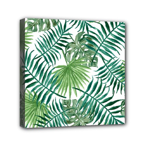 Leaves Background Wallpaper Pattern Mini Canvas 6  X 6  (stretched) by Amaryn4rt