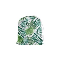 Leaves Background Wallpaper Pattern Drawstring Pouch (small) by Amaryn4rt