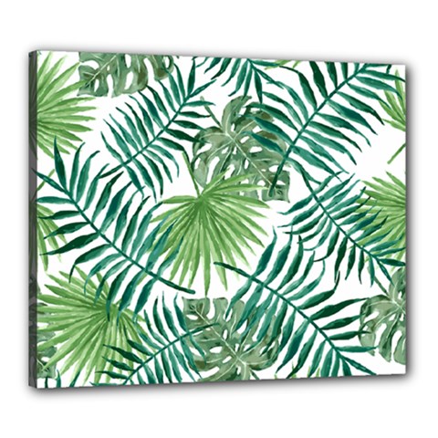 Leaves Background Wallpaper Pattern Canvas 24  X 20  (stretched) by Amaryn4rt