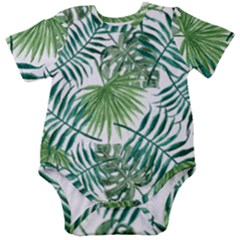 Leaves Background Wallpaper Pattern Baby Short Sleeve Onesie Bodysuit