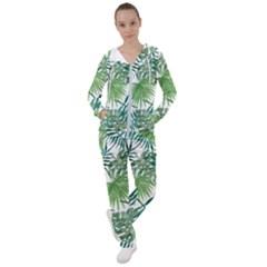 Leaves Background Wallpaper Pattern Women s Tracksuit by Amaryn4rt