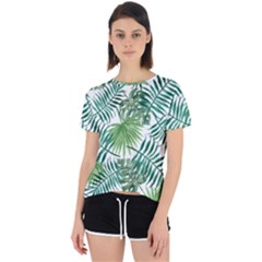 Leaves Background Wallpaper Pattern Open Back Sport Tee by Amaryn4rt