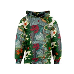 Armor Japan Maple Leaves Samurai Kids  Pullover Hoodie by Amaryn4rt