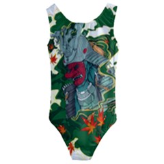 Armor Japan Maple Leaves Samurai Kids  Cut-out Back One Piece Swimsuit by Amaryn4rt