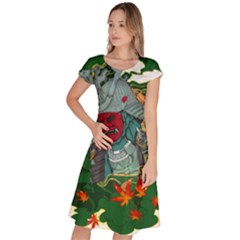 Armor Japan Maple Leaves Samurai Classic Short Sleeve Dress by Amaryn4rt