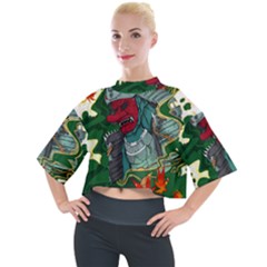 Armor Japan Maple Leaves Samurai Mock Neck Tee by Amaryn4rt