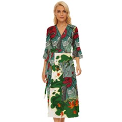 Armor Japan Maple Leaves Samurai Midsummer Wrap Dress by Amaryn4rt