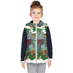 Armor Japan Maple Leaves Samurai Kids  Hooded Puffer Vest by Amaryn4rt