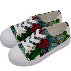 Armor Japan Maple Leaves Samurai Kids  Low Top Canvas Sneakers by Amaryn4rt