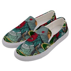 Armor Japan Maple Leaves Samurai Men s Canvas Slip Ons by Amaryn4rt