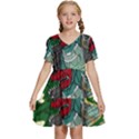 Armor Japan Maple Leaves Samurai Kids  Short Sleeve Tiered Mini Dress View1