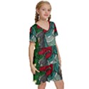 Armor Japan Maple Leaves Samurai Kids  Short Sleeve Tiered Mini Dress View3