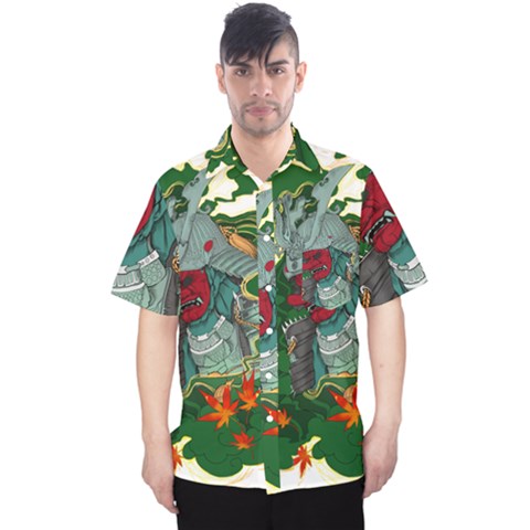 Armor Japan Maple Leaves Samurai Men s Hawaii Shirt by Amaryn4rt