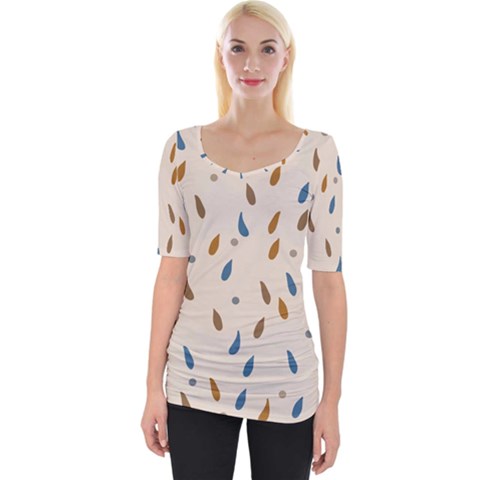 Raindrops Water Drops Pattern Wide Neckline Tee by Amaryn4rt