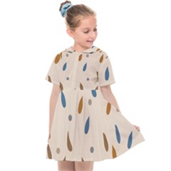 Raindrops Water Drops Pattern Kids  Sailor Dress by Amaryn4rt