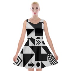 Abstract Art Artistic Artwork Velvet Skater Dress