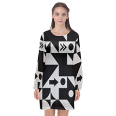 Abstract Art Artistic Artwork Long Sleeve Chiffon Shift Dress  by Amaryn4rt