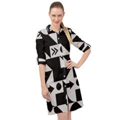 Abstract Art Artistic Artwork Long Sleeve Mini Shirt Dress by Amaryn4rt