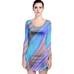 Wave Abstract Texture Design Long Sleeve Bodycon Dress by Amaryn4rt