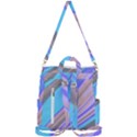 Wave Abstract Texture Design Crossbody Backpack View3