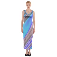 Wave Abstract Texture Design Fitted Maxi Dress by Amaryn4rt