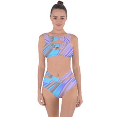 Wave Abstract Texture Design Bandaged Up Bikini Set  by Amaryn4rt