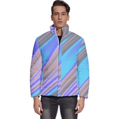 Wave Abstract Texture Design Men s Puffer Bubble Jacket Coat