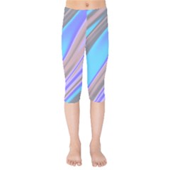 Wave Abstract Texture Design Kids  Capri Leggings  by Amaryn4rt