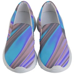 Wave Abstract Texture Design Kids Lightweight Slip Ons by Amaryn4rt