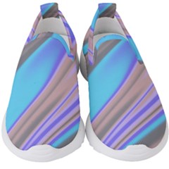 Wave Abstract Texture Design Kids  Slip On Sneakers by Amaryn4rt