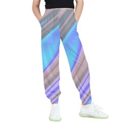 Wave Abstract Texture Design Kids  Elastic Waist Pants by Amaryn4rt