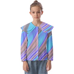 Wave Abstract Texture Design Kids  Peter Pan Collar Blouse by Amaryn4rt