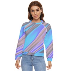 Wave Abstract Texture Design Women s Long Sleeve Raglan Tee