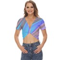 Wave Abstract Texture Design Twist Front Crop Top View1