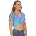 Wave Abstract Texture Design Twist Front Crop Top View3